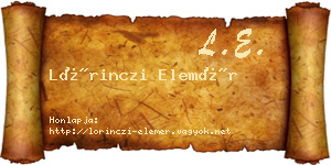 Lőrinczi Elemér névjegykártya